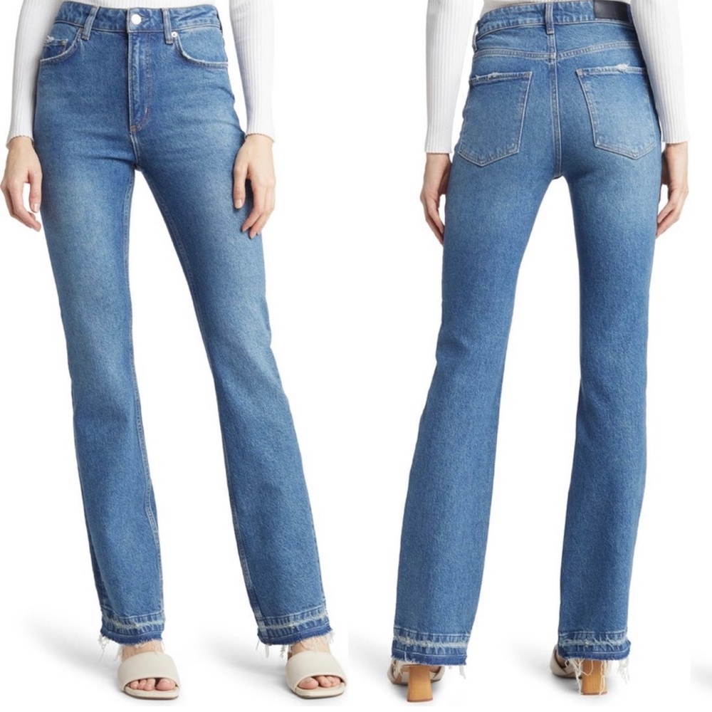 Rails The Sunset High Waist Flare Leg Jeans (Mazarine Let Down Hem) Sz 30 NWT